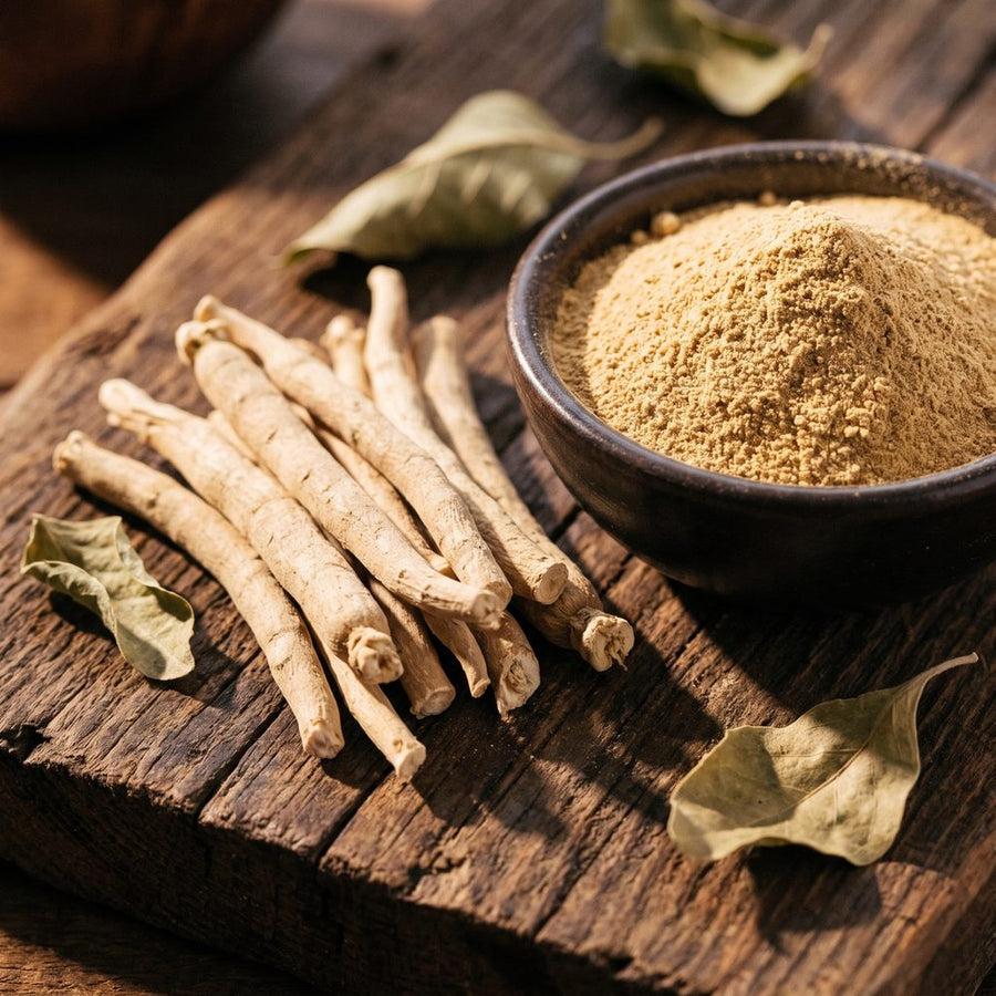 Racines et poudre d'Ashwagandha (Withania somnifera)